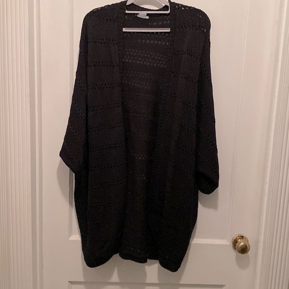 VENUS Sweaters - Black Open Front Cardigan Sweater